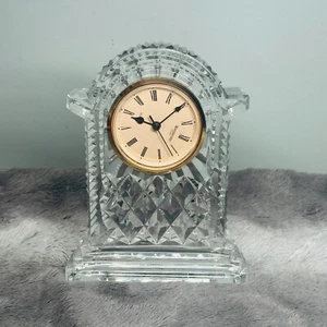 VINTAGE Waterford Crystal Large 7” Lismore Carriage Clock Desk Mantle - Picture 1 of 13