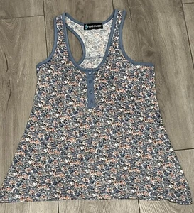 Weavers Tank Top Juniors Size Small Dainty Floral Pattern Loose Fit Racerback - Picture 1 of 6