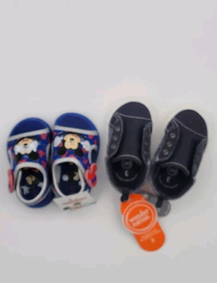 Mickey Mouse Azul Sandalia/Nación Maravilla Bebé Niño Zapatillas de Lona Sin Cordones talla 3. Foto 1 de 4