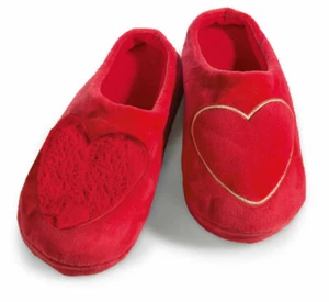 Nici 41000 Hausschuhe Rot mit Herz Gr. 38-41 EUR / UK 5-7,5 Plüsch - Bild 1 von 3