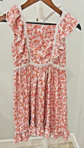 Marie Nicole Clothing Girls Floral Dress Size 5 Spring Summer Bright Lace Ruffle - Picture 1 of 7