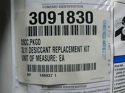 PARTS KIT,AIR DRIER AIR DRYER MODEL GL DESICCANT 3L11 REPLACEMENT KIT 3091830 - Image 1 of 4