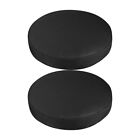 2 Pcs Stool Round Chair Cushion Covers for Dining Chairs Seat Black