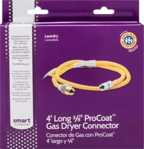 Smart Choice, 4' Long 3/8" Procoat Gas Dryer Connector - Picture 1 of 1