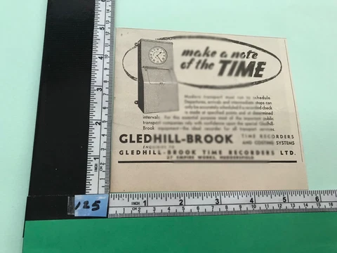Gledhill-Brook Time Recorders Huddersfield vintage press cutting advert 1949 Cover