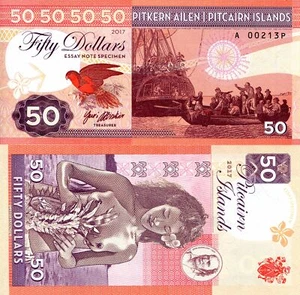 SCARCE PITCAIRN ISLANDS $50 FANTASY ART NOTE BY GABRIS - BOUNTY, LOVELY NATIVE! - Picture 1 of 1