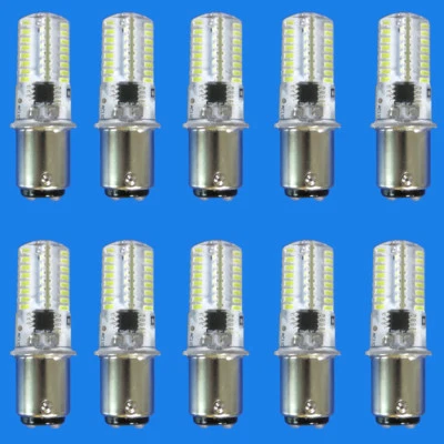 10x BA15D 64 3014 LED Bulb 120V Fit Singer 221/301A/401 Equivalent 20W White H - Image 1 of 4