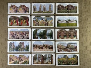 Lot of 15 Vintage Stereoscopic Color Cards (Used) - Picture 1 of 6