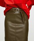 ZARA SKIRT FAUX LEATHER PENCIL SKIRT WITH BELT SIZE XS NEW