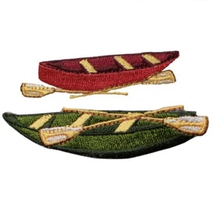 Canoe Applique Patch Set - Fishing Outdoor Water Sports Embroidered Badges - Picture 1 of 2