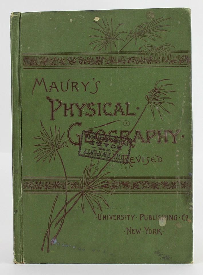 Maury's Physical Geography Rivised 1893 цветные карты диаграммы и черно-белые гравюры - Изображение 1 из 4