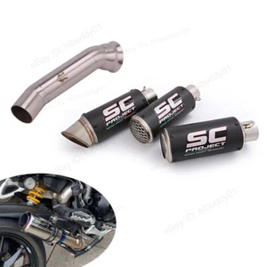 For Ducati Hypermotard 821 2013-2018 Exhaust Pipe 51mm Muffler Silencers Carbon - Picture 1 of 11
