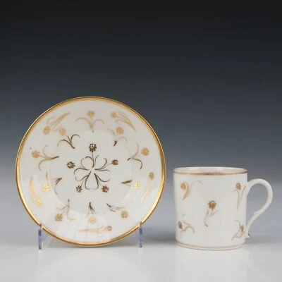 Empire porcelain cup & saucer, flowers, France, circa 1810. - Image 1 of 4