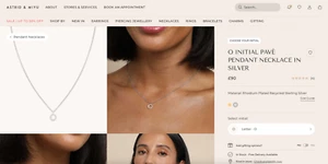 Astrid & Miyu Initial Cubic Zirconia Pendant Necklace in Silver “O” RRP £90 - Picture 1 of 3