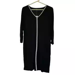 JM Collection New Womens Black V-Neck Mini Dress Size L 3/4 Sleeve NWT - Picture 1 of 8