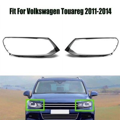Par de cubiertas de lentes transparentes para faros para Volkswagen Touareg 2011-2014 Foto 1 de 4