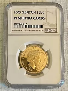 Great Britain 2003 2 Sovereign NGC PF69 ULTEA CAMEO Sku# 3157 - Picture 1 of 2