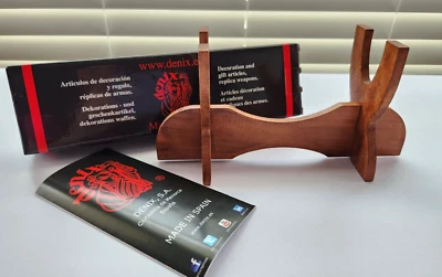 NOS Denix Made in Spain #22-801 Wooden Dagger or Pistol Stand in Box - Image 1 of 4