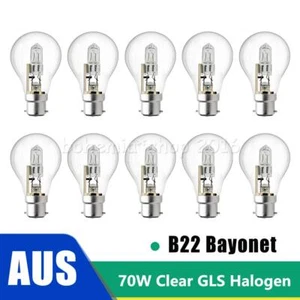 10X 70W = 100W Clear GLS Halogen Light Globes / Bulbs Bayonet Cap B22 70watts - Picture 1 of 10