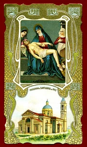 antico santino MADONNA ADDOLORATA VENERATA a RHO  CROMO-IMAGE PIEUSE-HOLY CARD - Imagen 1 de 1