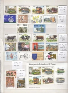 IRLAND EIRE 1987 1988 18 X POSTFRISCHE GEDENKMARKENSÄTZE AUF EINSTECKSEITE KATZE £50+ - Bild 1 von 2