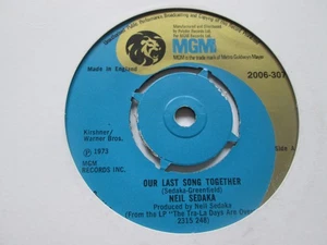 NEIL SEDAKA - " Our Last Song Together " , 1973 UK MGM , 2006-307 - Picture 1 of 2