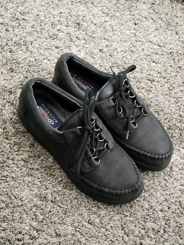 Zapatos para mujer Dexter USA Walk Mocs talla 7,5 M cuero con cordones negros Foto 1 de 4