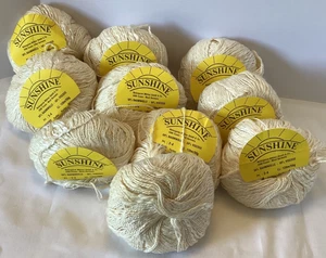 Sunshine Brand Cream Colored Yarn 50% Baumwolle 50% Viscose - Lot of 10 - Picture 1 of 3