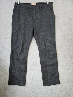 PANTALONES DE CAMPO DE LANA GRIS FILSON VINTAGE CON PARCHES EN LAS PIERNAS MEDIDA 36x31 EE. UU. Foto 1 de 4