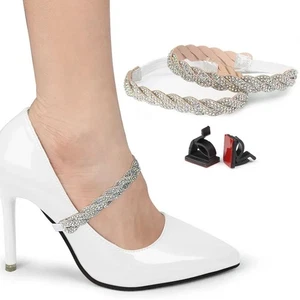 Ankle Shoe Belt Women Rhinestone Shoelaces High-heeled Shoes Laces Decoration - Picture 1 of 12