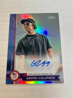 2024 TOPPS CHROME USA OLYMPICS GRIFFIN COLAPINTO 291/438 REFRACTOR AUTO SP CS1 - Image 1 of 2