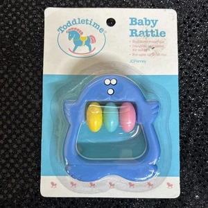 Sonajero bebé Toddletime vintage nuevo en paquete pingüino - Imagen 1 de 4