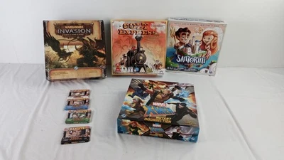 4pcs Board Games Bundle Warhammer Invasion Colt Express Santorini X-Men F2 - Image 1 of 4