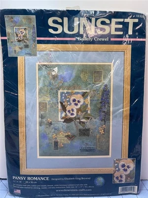 Kit de bordado SUNSET Gallery Crewel - PENSAMIENTO ROMANCE 11" X 14" Foto 1 de 3