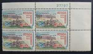 US Scott 1248 - Nevada Statehood - MNH - 1964 Issue - Plate Block of 4 - Picture 1 of 1