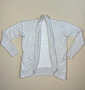 EUC Athleta Girl Sweatshirt Soft Gray Open Front Cardigan Pockets Gray Youth L12 - Picture 1 of 5