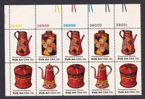 Scott #1778a Folk Art (Pennsylvania Toleware) Plate Block of 10 Stamps - MNH UL - Picture 1 of 1