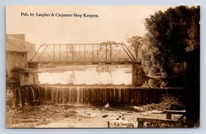 Vintage RPPC Pulaski NY Mill Bridge Pub. by Lanpher & Carpenter Shop Keepers W3 - Picture 1 of 2