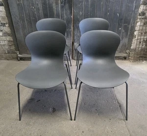 Four Fritz Hansen Kasper Salto Danish Grey Dining Chairs - Picture 1 of 15