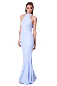 Light Sky Blue Jarlo Caden Halter Neck Maxi Dress UK Size 10 - Picture 1 of 2