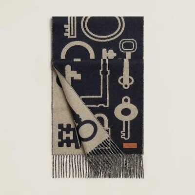 Brand New Hermes 100% Cashmere Casaque  Muffler Porte-Clefs Scarf Unisex Gifts - Image 1 of 4