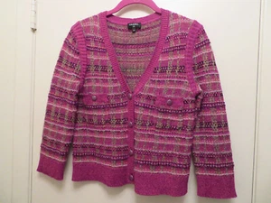 Chanel Pink Multi Cashmere Blend Cardigan Crop Sweater 36 - Picture 1 of 14