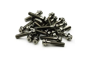 Tornillos de montaje de llanta dividida de rueda M7 32 mm cromo negro 3 piezas BBS RS OZ RH - Imagen 1 de 2