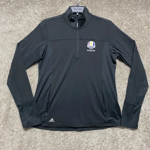 Ryder Cup Sweater Womens Medium Black Pullover Adidas Golf 2016 1/4 Zip Ladies Cover