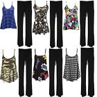 Womens Ladies Plus Size Printed Cami Sleeveless Swing Vest Top and Trouser 8-26