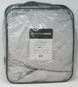 Madison Park Giselle Tufted Seersucker Duvet Cover ONLY - KING / CAL KING - Grey - Picture 1 of 7