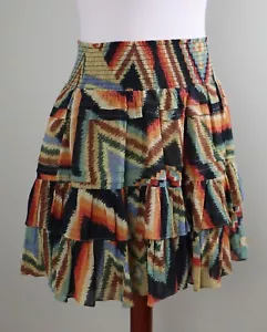 LAUREN RALPH LAUREN $145 Southwestern Tiered Smocked Skirt Size 12 Petite - Picture 1 of 6