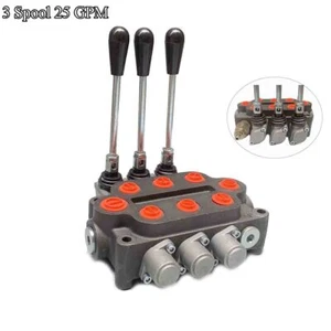 3Spool 25GPM Hydraulic Directional Control Valve Double Acting Adjustable - Picture 1 of 13