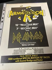 DEF LEPPARD ARMAGEDDON / RICHARD MARX ORIGINAL ADVERT/ POSTER/CLIPPING - Picture 1 of 4