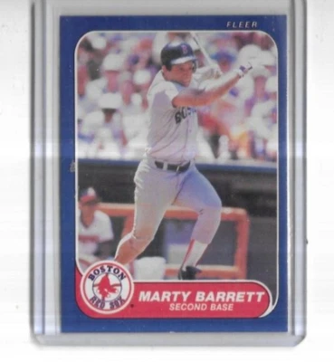 1986 Fleer #340 Marty Barrett Boston Red Sox - Image 1 of 2